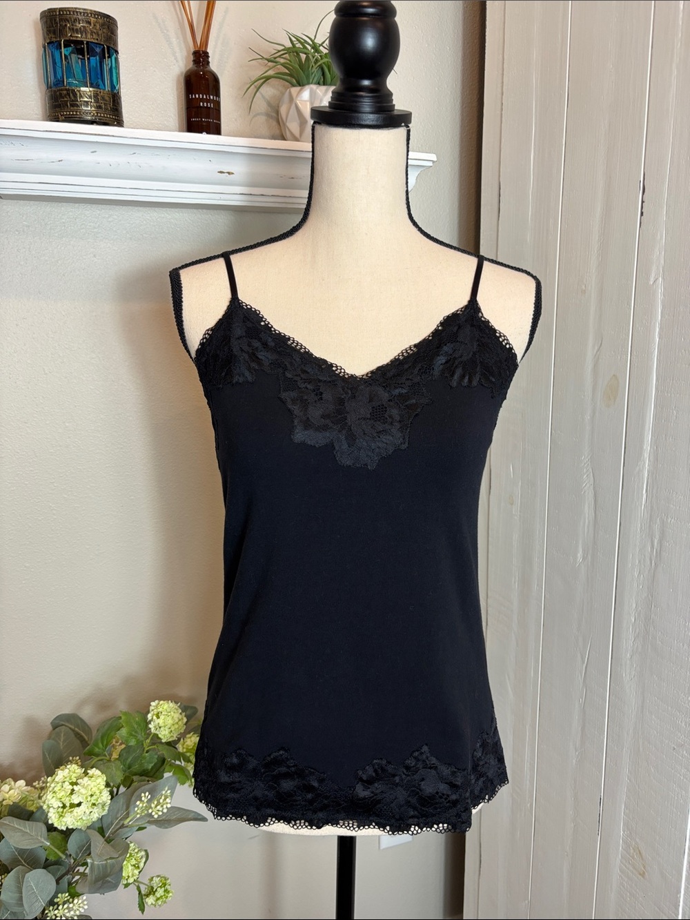 Soma Black Lace-Trim Camisole